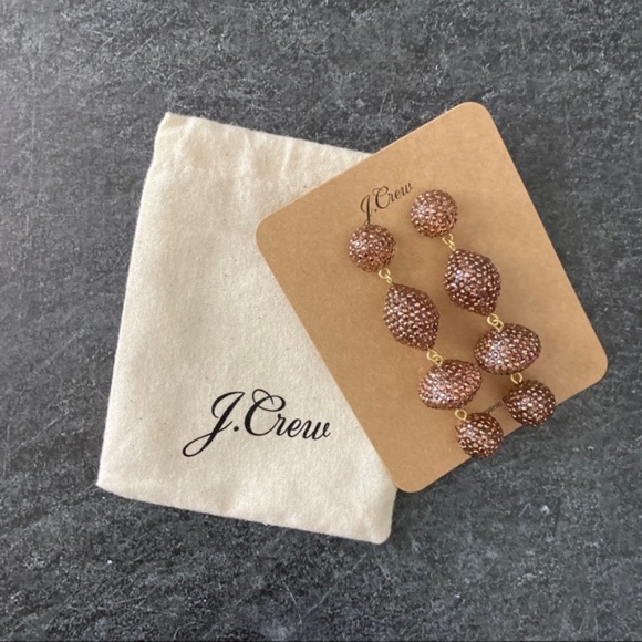 J CREW NWT Rose Gold Pave Statement Earrings - Picture 4 of 5